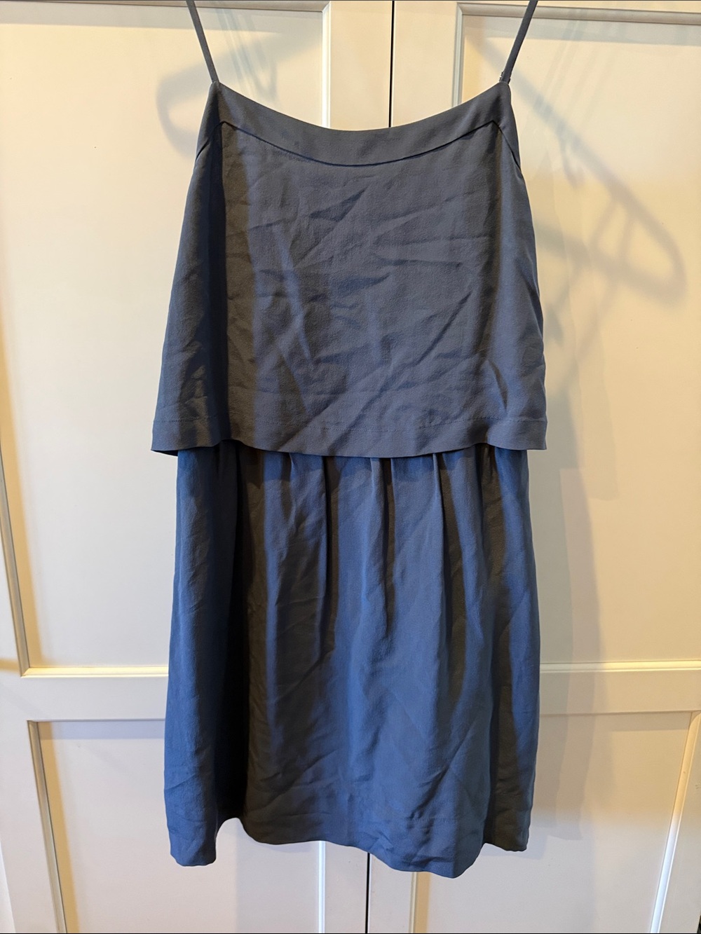 Madewell Slate Blue Layered Midi Skirt silk 4